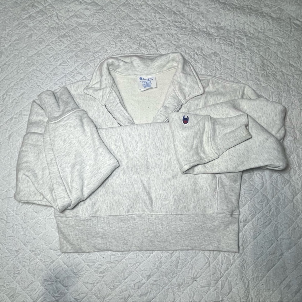Champion Quarter-Zip White Pullover - image 3